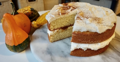 Fat-Washed Browned Butter Almond Cake with Bourbon Vanilla Bean Buttercream Frosting Recipe
