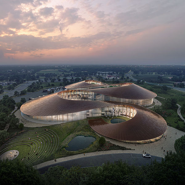 A rendering of Blue Run's planned distillery in Georgetown, Kentucky, slated to open in 2025.
