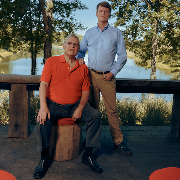 Maker's Mark's third generation of the Samuels family, Rob (right) and his father Bill Jr.