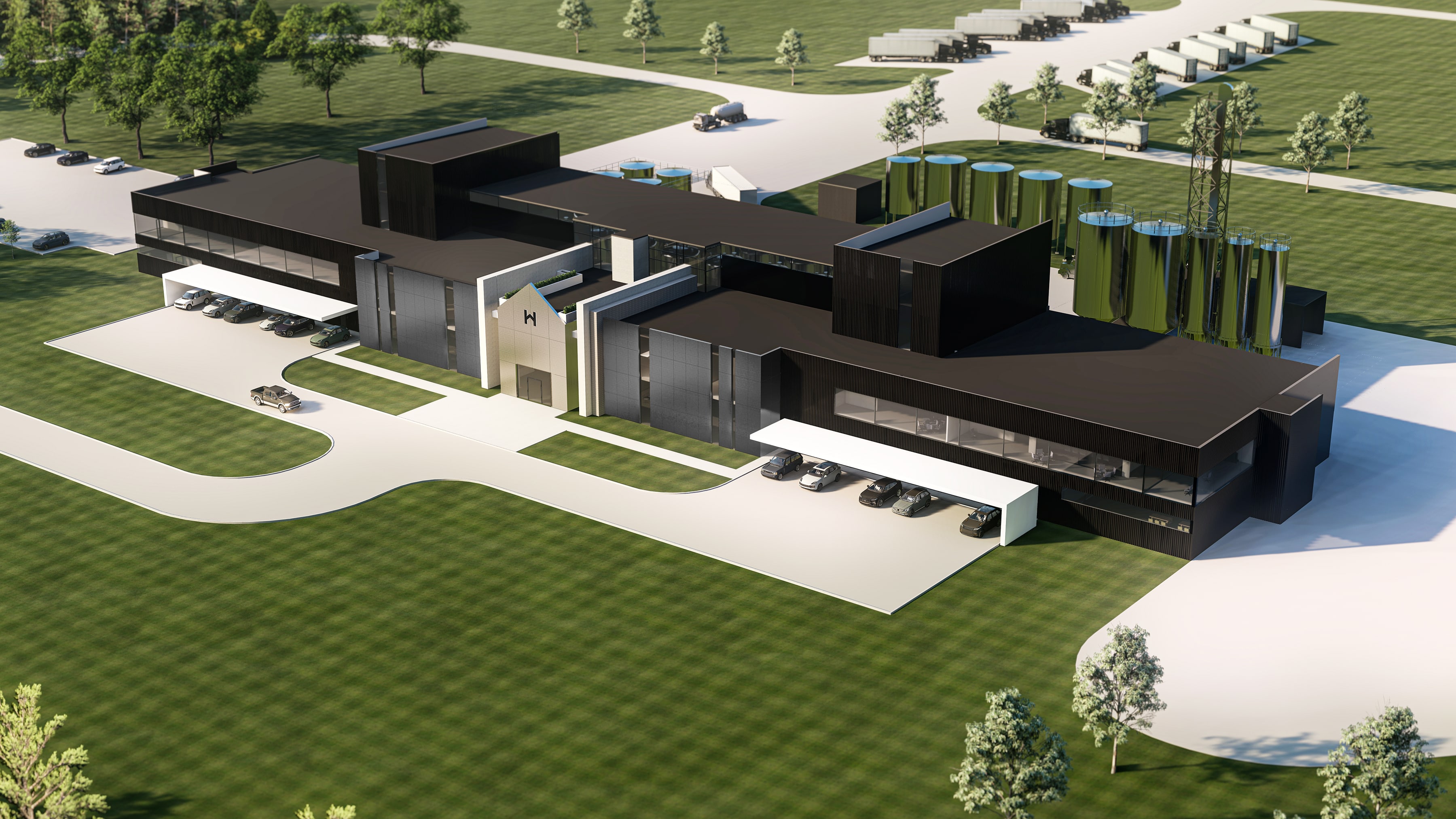 A rendering of the distillery planned by Whiskey House of Kentucky.
