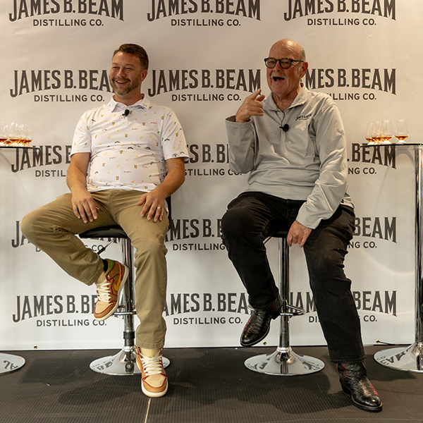 Fred Noe (right) reflected on bourbon's bygone days.
