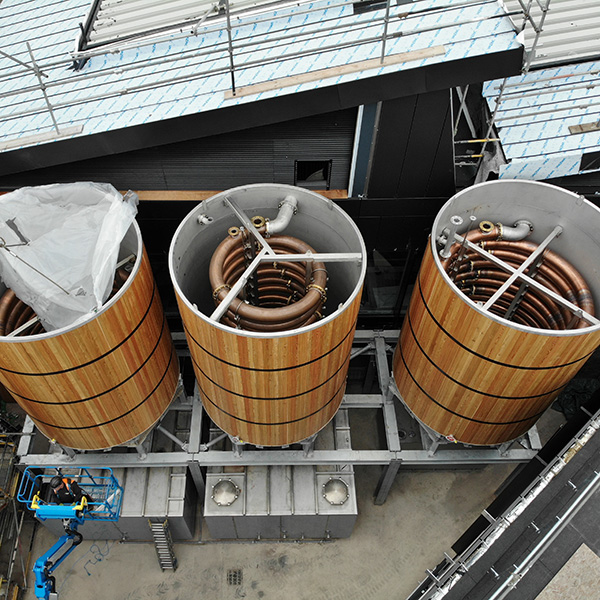 When Rosebank Distillery restarted production last year, it replaced its old wooden worm tubs with new ones made from steel. 