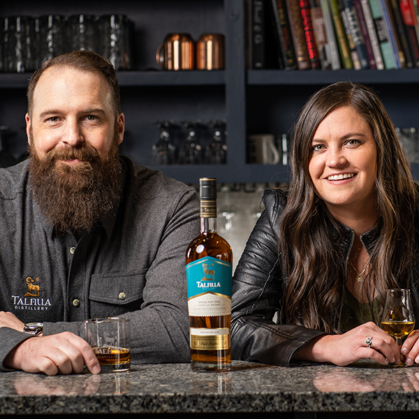 Talnua Distillery founders Patrick and Meagan Miller. Photo Joni Schrantz