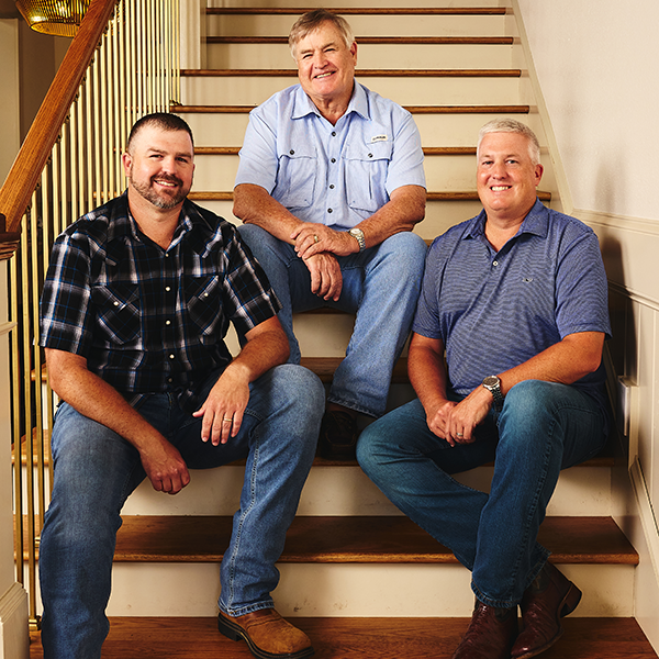 Left to right: Clayton, Ron, and Jacob Call. Photo by The Workmans