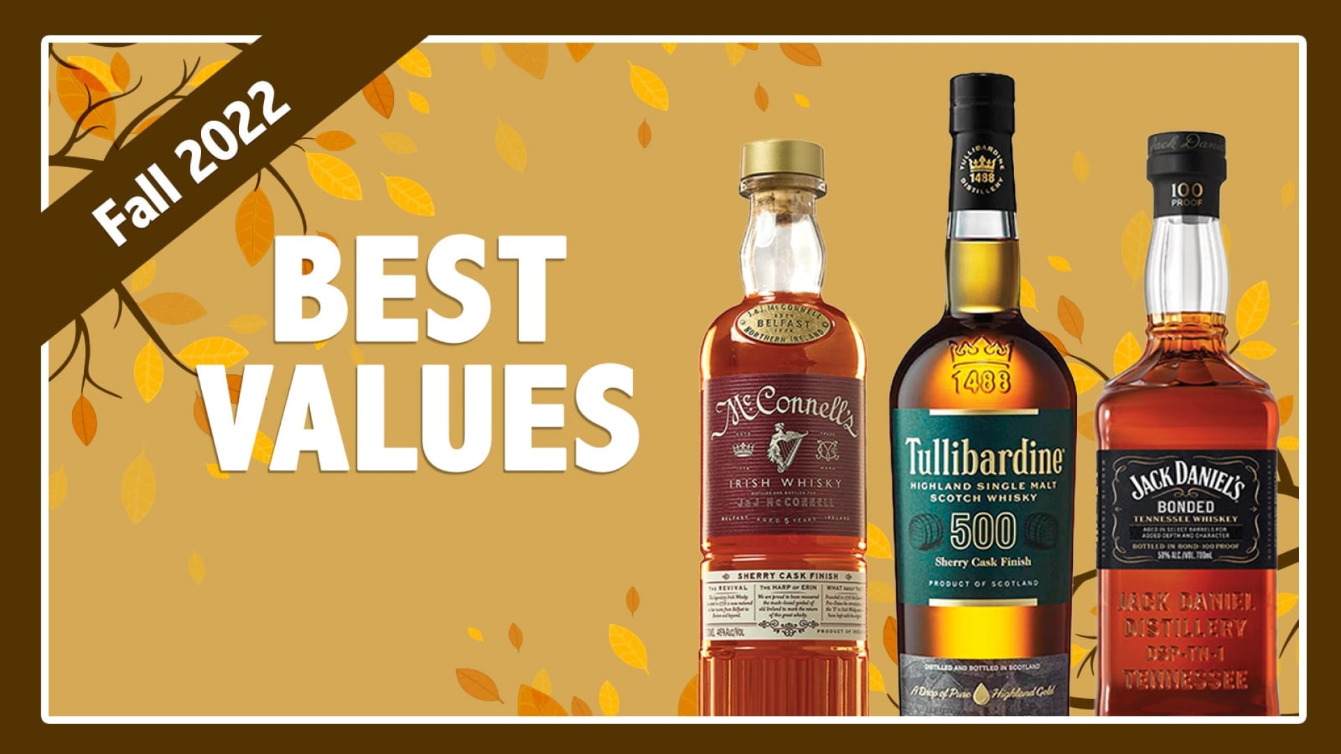 Fall 2022 Best Values: Tullibardine, Jack Daniel's, McConnell's