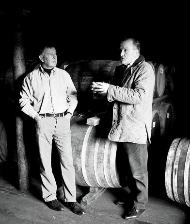 McEwan and Mark Reynier in a warehouse. RODDY MACKAY