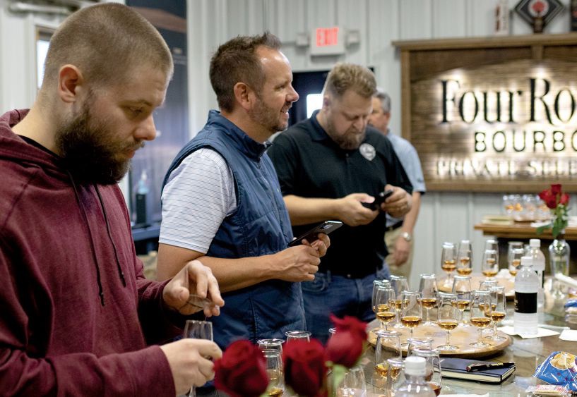 A tasting for selecting a barrel at Four Roses. FOUR ROSES