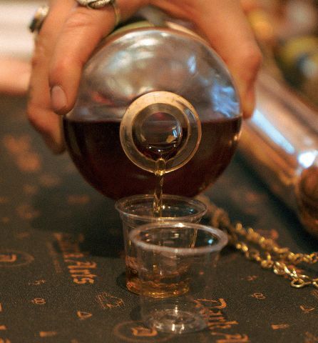 Sampling a microblend at Dark Arts.