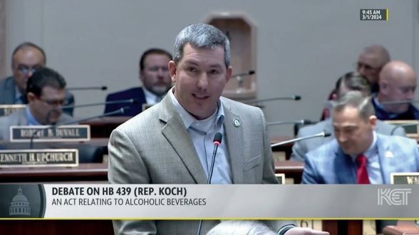 State Rep. Matt Koch presents House Bill 439, designed to close loopholes in the original Kentucky Vintage Spirits Law. 