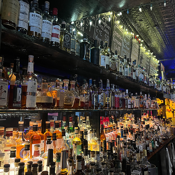 A sampling of Delilah's whisky selection.