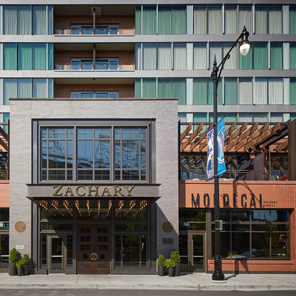 Across the street from Wrigley Field, Mordecai, located in Hotel Zachary, serves creative American classics and has an impressive selection of whiskey.